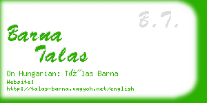 barna talas business card